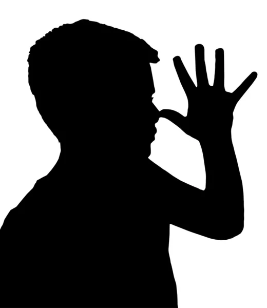 Isolated Boy Child Gesture Teaser — Stock Vector