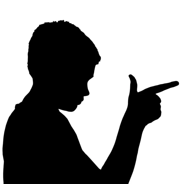 Isolerade pojke barn gest pistol finger — Stock vektor