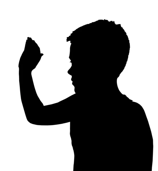 Ragazzo isolato bambino gesto alto 5 onda — Vettoriale Stock