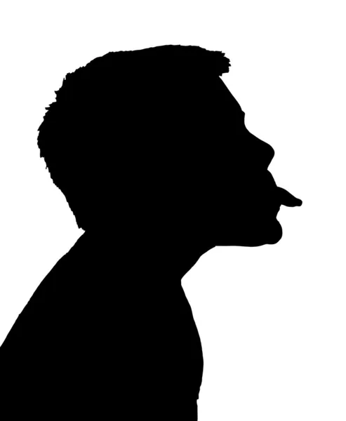 伸出舌头的孤立的男孩儿童姿态 — 图库矢量图片