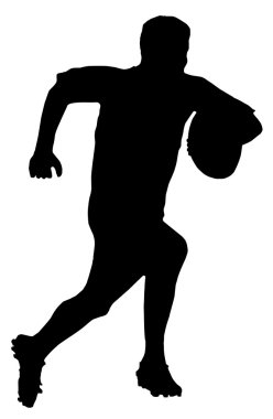 Sport Silhouette - Rugby Football Runner clipart