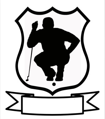 Golf Sport Shield clipart