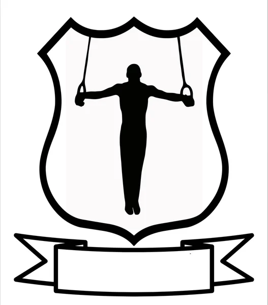 Чоловічий гімнастики спорт щит — стоковий вектор
