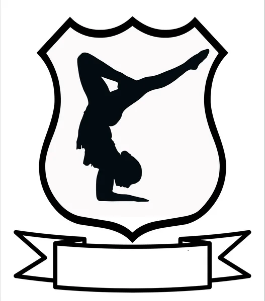 Femeie Gimnastica Sport Shield — Vector de stoc