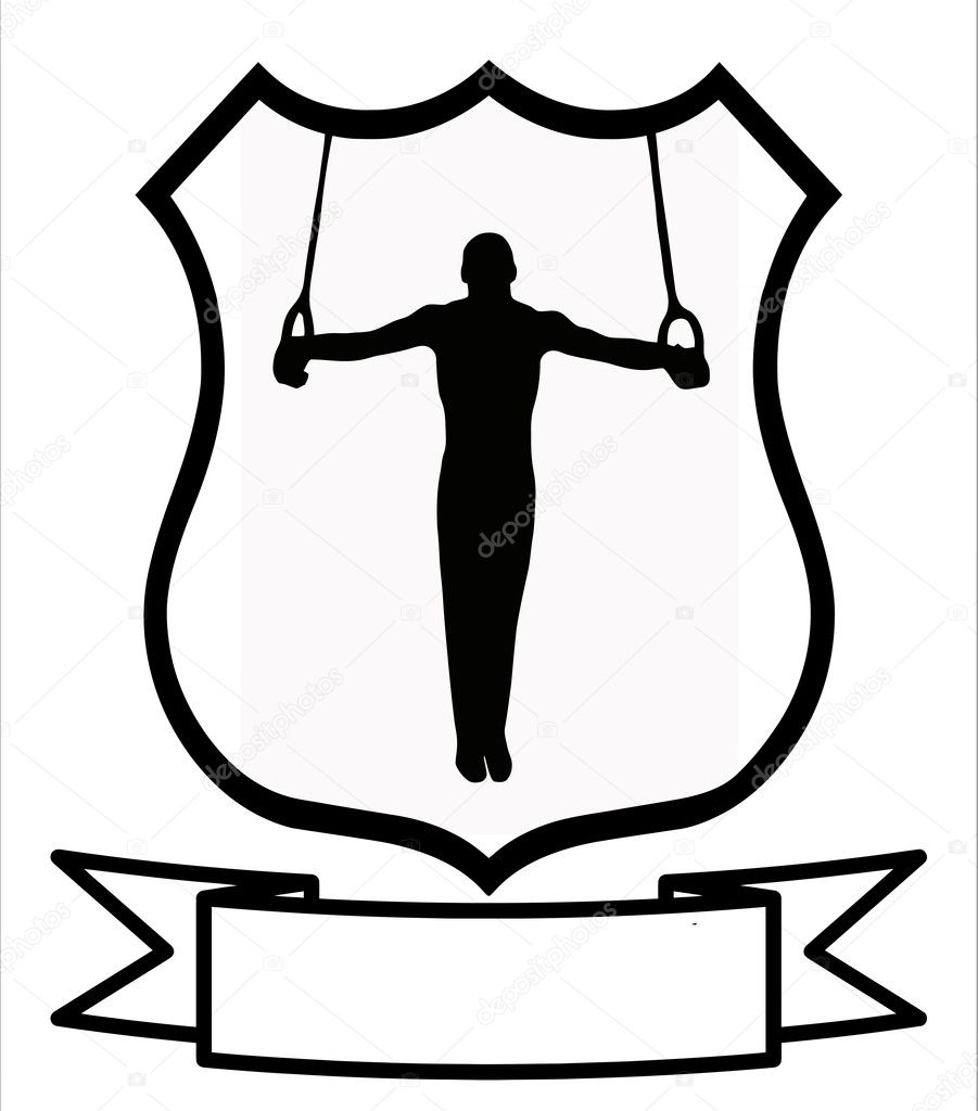 Download Male Gymnastics Sport Shield — Stock Vector © CD123 #6365188