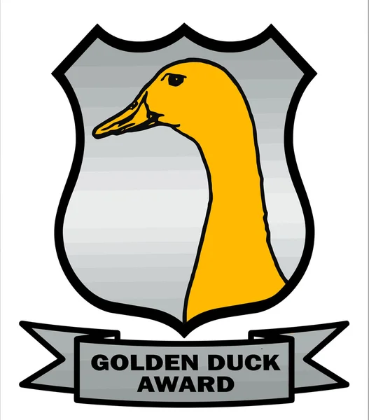 Grilo pato dourado prêmio escudo vb — Vetor de Stock