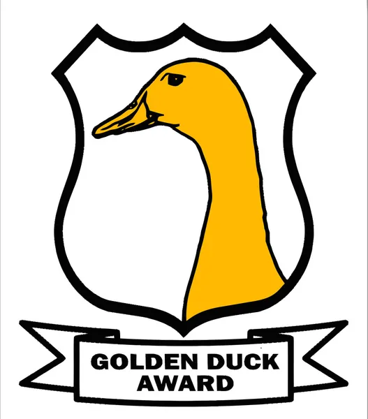 Grilo pato dourado prêmio escudo vb —  Vetores de Stock