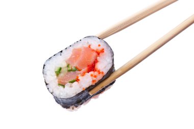 Sushi with chopsticks clipart