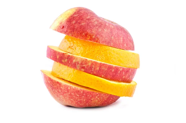 Appel- en sinaasappelschijfjes — Stockfoto