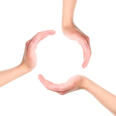 Circle made of hands clipart