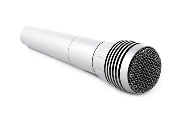 Hopeinen mikrofoni — kuvapankkivalokuva