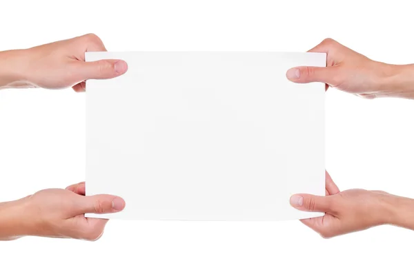 Ręce i papier transparent — Zdjęcie stockowe
