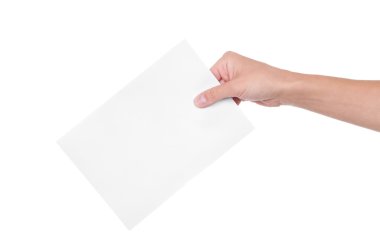 Hand with ballot clipart