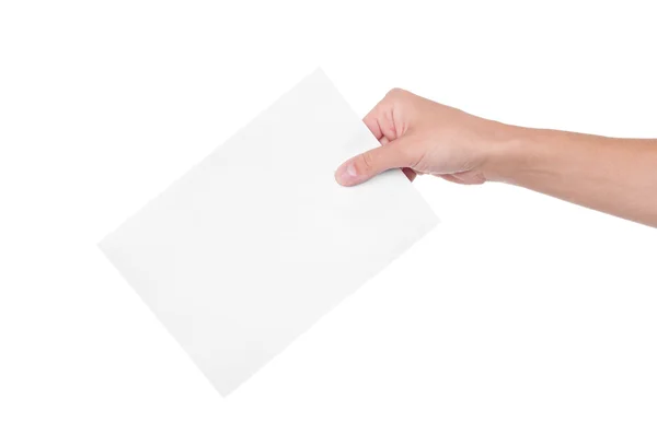 Hand mit Stimmzettel — Stockfoto