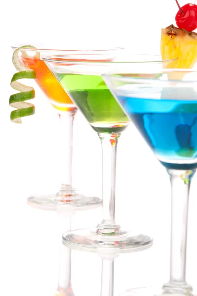 Tropické Martini koktejly blue curacao, — Stock fotografie