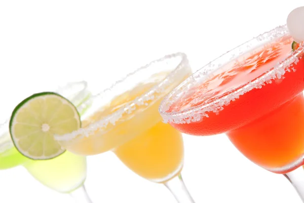 Aardbei, limoen, appel margaritas cocktails samenstelling — Stockfoto