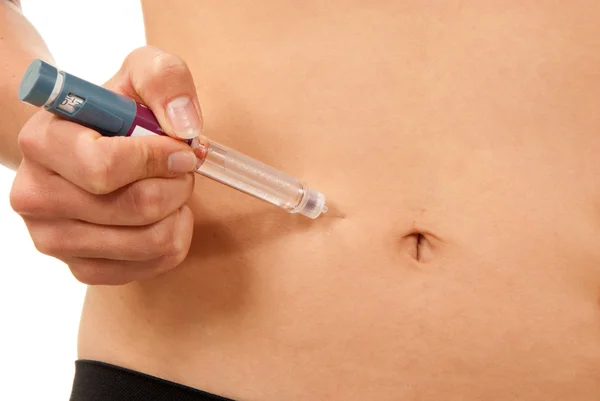Diabetes afhankelijk humalog menselijke insuline schot — Stockfoto