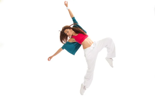 Modern slim hip-hop stílusú nő táncos break tánc — Stock Fotó
