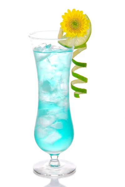Blue hawaiian curacao cold cocktail — Stock Photo, Image