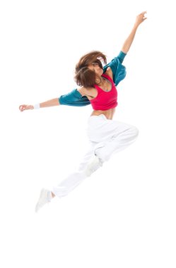 dansçı kadın hip-hop tarzı atlama