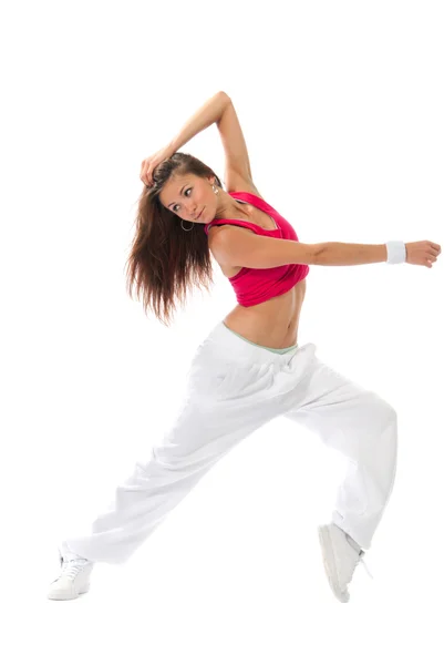 Moderne schlanke Hip-Hop Tänzerin Breakdance — Stockfoto