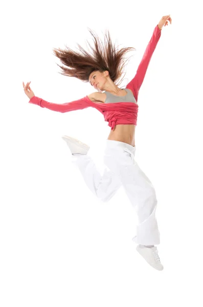 Dansare kvinna hoppa hip-hop stil — Stockfoto