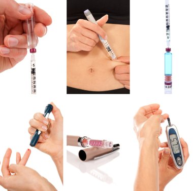 Diabetes diabetic concept collage insulin clipart