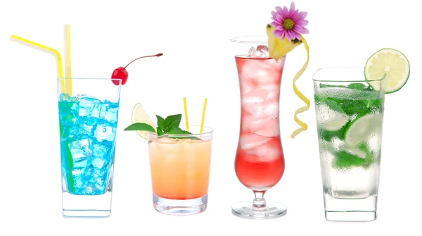 Cocktail variation row with alcohol — Stock Photo, Image