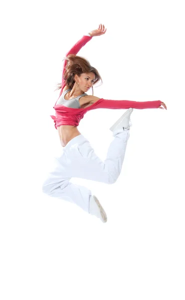 Woman dancer jumping and dancing — Stock Photo, Image