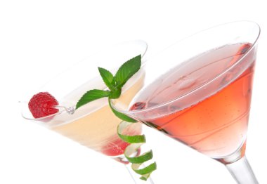 Martini alcohol cocktails in row clipart
