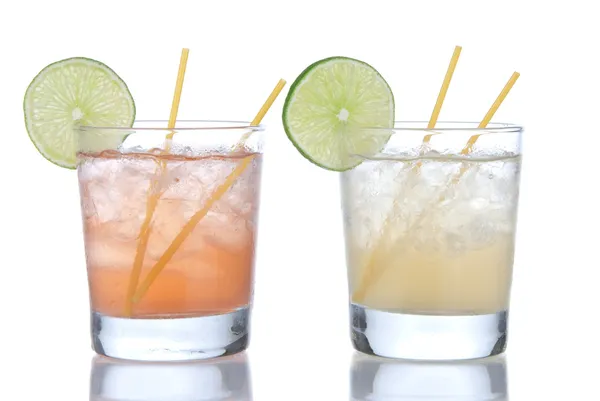 Cocktail Margarita oder langer Insel-Eistee mit Limette — Stockfoto