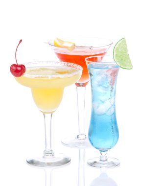 Margarita tropical cocktail, Long island iced tea, red martini c clipart