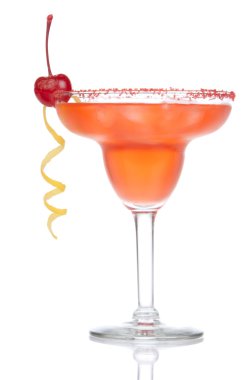 Margarita cocktail with red Strawberry or raspberry clipart