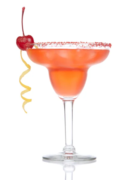 Margarita-Cocktail mit roter Erdbeere oder Himbeere — Stockfoto