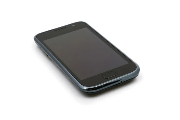 Dispositivo de teléfono con pantalla táctil, aislado sobre un fondo blanco . — Foto de Stock