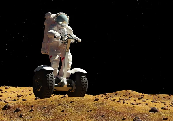 Gezegenin arka planda astronot — Stok fotoğraf