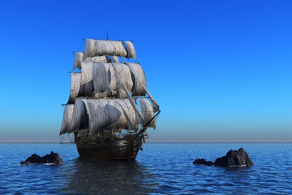 Barca a vela in mare. — Foto Stock