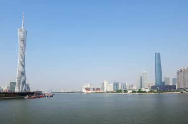 Guanghzou city and Zhujiang river clipart