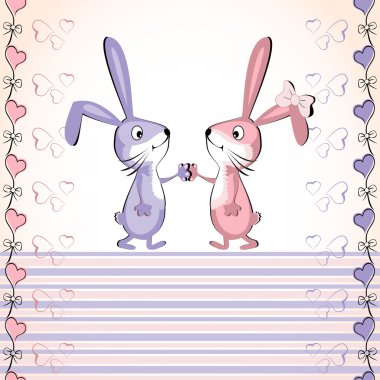 Valentine's card. Baby rabbit. clipart