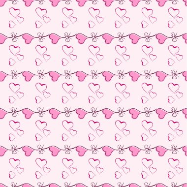 Pink heart seamless pattern vector texture. clipart