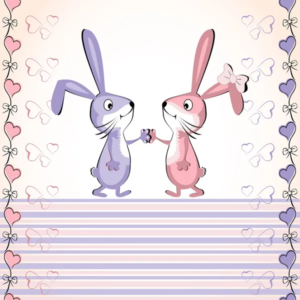 Valentýnské přání. dítě králík. — Stockový vektor
