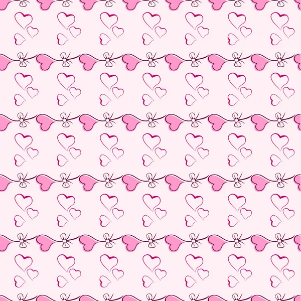 Pink heart seamless pattern vector texture. — Stock Vector