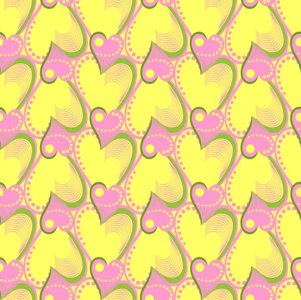 Vector seamless pattern with hearts — Stock Vector