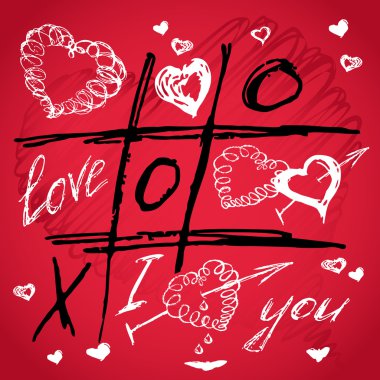 The valentine's day. red Love heart. Hand-drawn icons. clipart