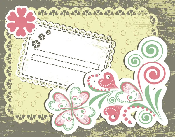 Diseño de marco de flores vintage para tarjeta de felicitación — Archivo Imágenes Vectoriales