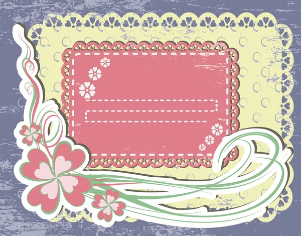 Vintage conception de cadre de fleur pour carte de vœux — Image vectorielle