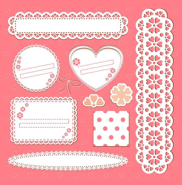Cute lace frames collection — Stock Vector