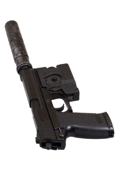 Пистолет специального назначения с глушителем — стоковое фото