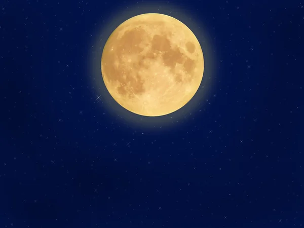 Månen på en mörk blå stjärnhimmel — Stockfoto
