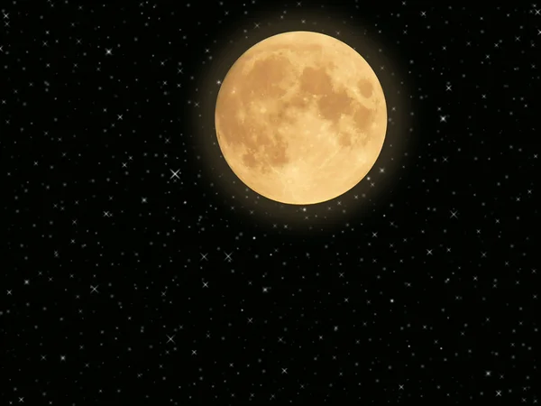 Moon on a black starry sky — Stock Photo, Image